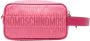 Moschino Roze Jacquard Logo Pochette met Leren Afwerking Roze Dames - Thumbnail 2