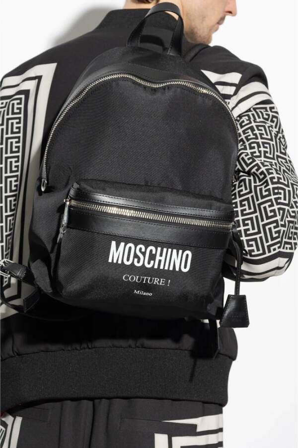 Moschino Rugzak met logo Zwart Dames