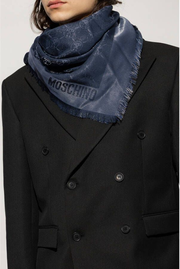 Moschino Silkeagtigt tørklæde Blauw Heren