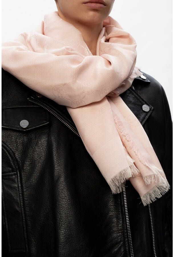 Moschino Sjaal met monogrampatroon Beige - Foto 3