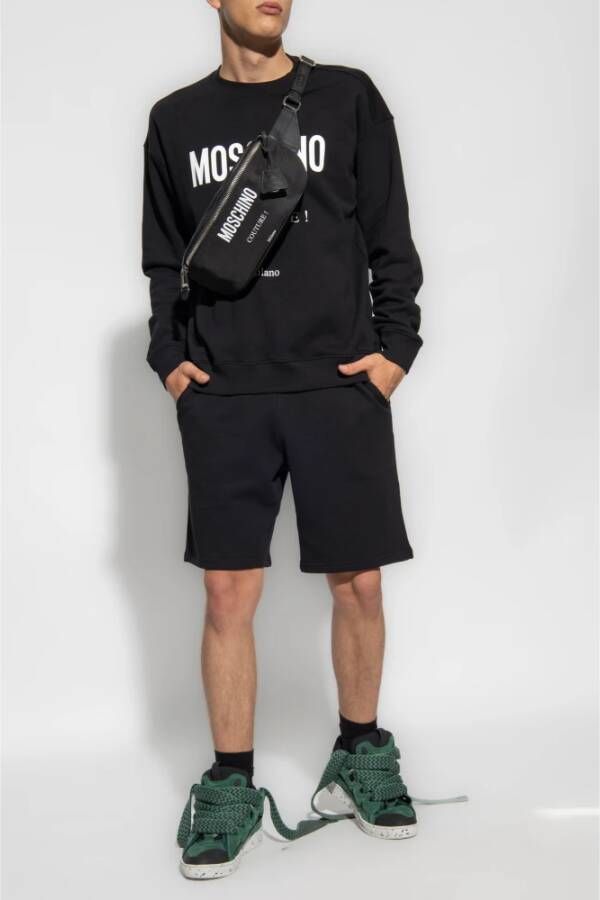 Moschino Shorts met logo Zwart Heren