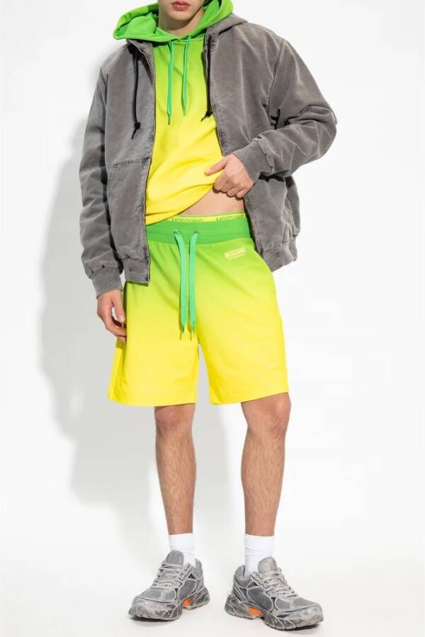 Moschino Shorts met logo Geel Heren
