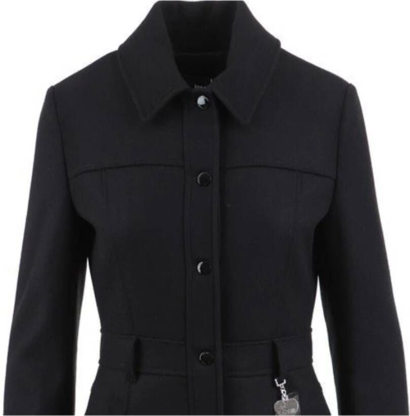 Moschino Single-Breasted Coats Zwart Dames