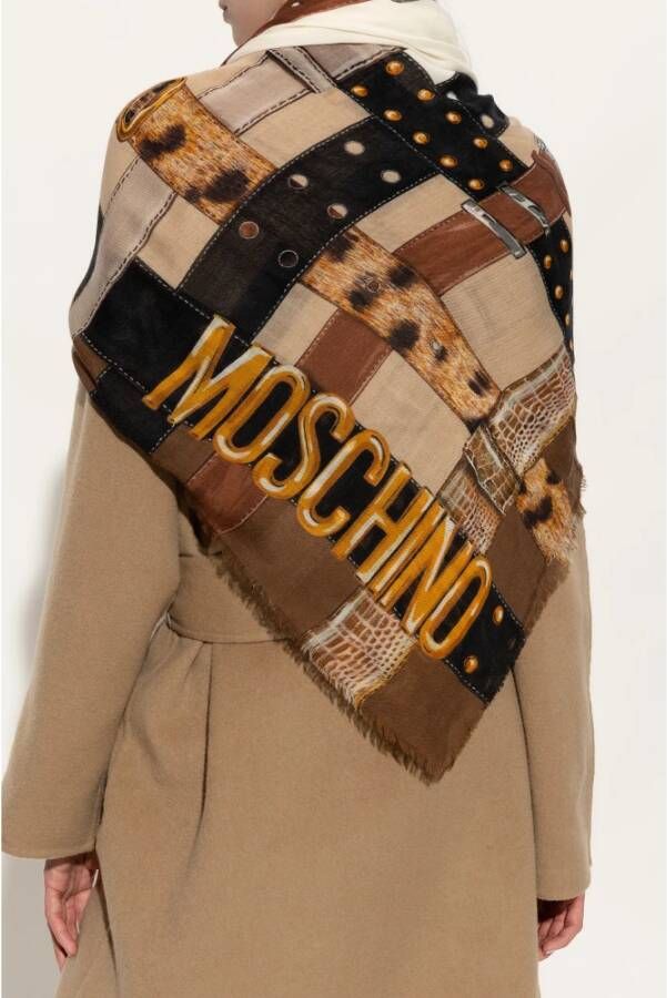 Moschino Sjaal met logo Meerkleurig Unisex