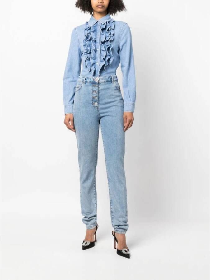 Moschino Slim-fit Jeans Klassieke Denimstijl Blue Dames