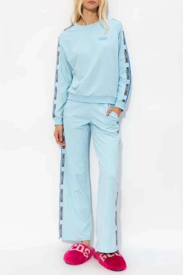 Moschino Sweatpants met logo Blauw Dames
