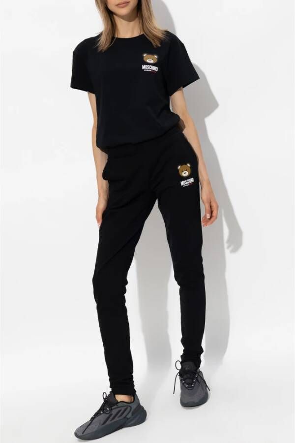 Moschino Sweatpants met logo Zwart Dames