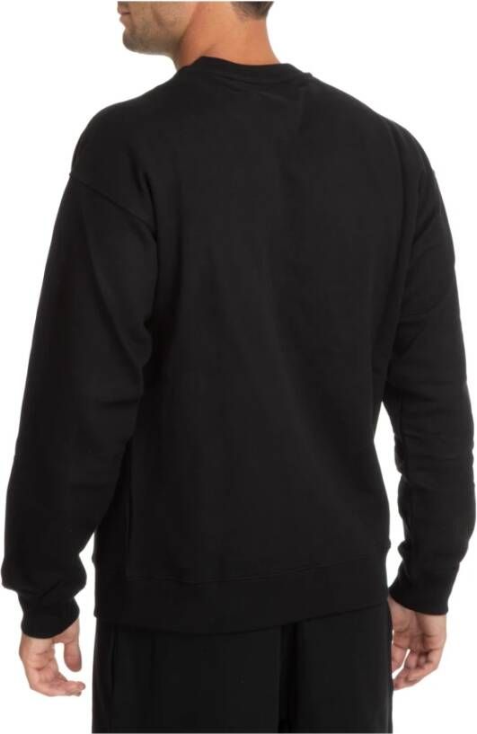Moschino Gestreepte Logo Sweatshirt Geen Sluiting Zwart Heren