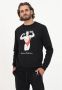 Moschino Geborsteld Stretch Fleece Jack Black Heren - Thumbnail 6