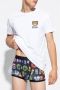 Moschino Stretch katoenen T-shirt met logo print White - Thumbnail 2