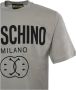 Moschino Double Smiley T-Shirt Grijs Gray Heren - Thumbnail 4
