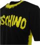Moschino Handgeschilderde Logo Print T-Shirt Zwart Black Heren - Thumbnail 6