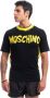 Moschino Handgeschilderde Logo Print T-Shirt Zwart Black Heren - Thumbnail 4