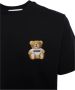 Moschino Teddy Bear Logo Geborduurd T-shirt Black Heren - Thumbnail 2