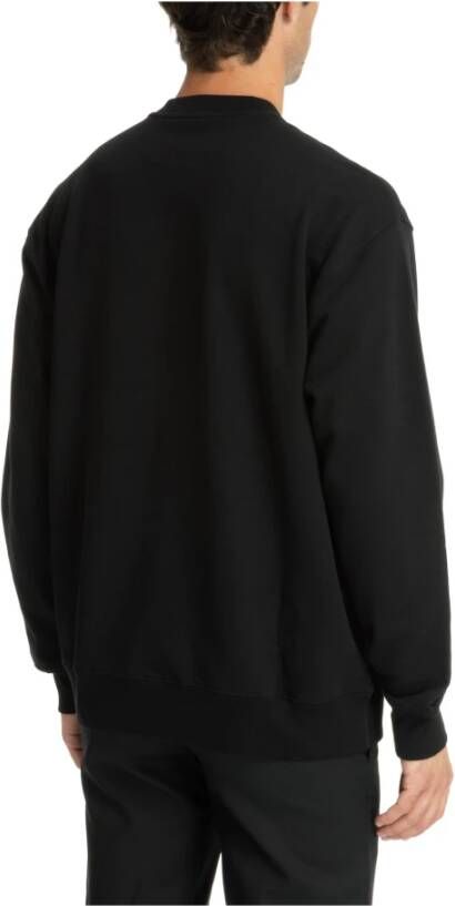 Moschino Gestreept Logo Teddy Bear Sweatshirt Zwart Heren