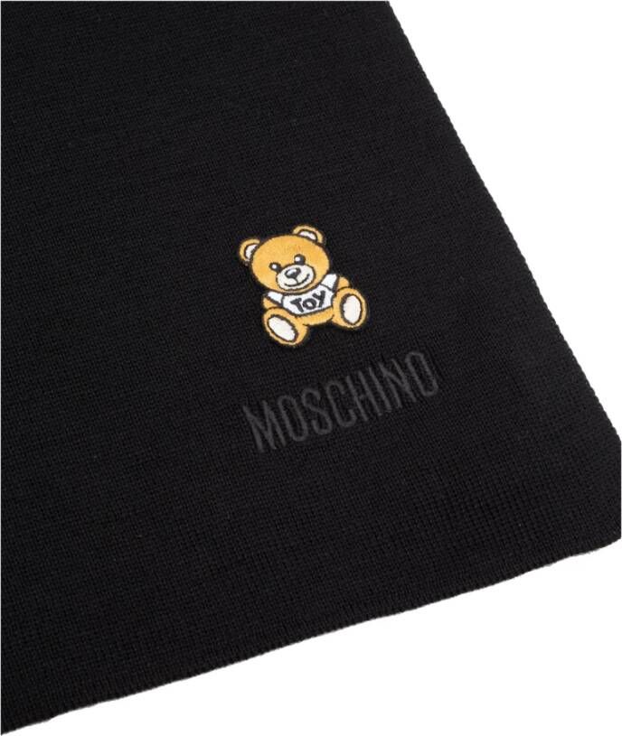 Moschino Teddy Bear Wool scarf Zwart Dames