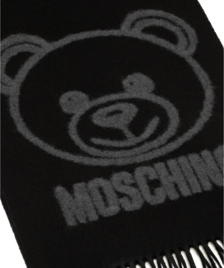 Moschino Teddy Bear Wool scarf Zwart Heren