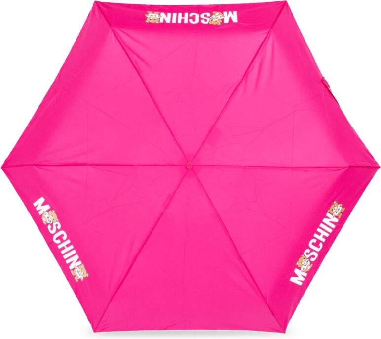 Moschino Paraplu met logo Roze Dames