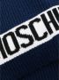 Moschino Logo-Intarsia Geribbelde Sjaal Blauw Blue Heren - Thumbnail 2