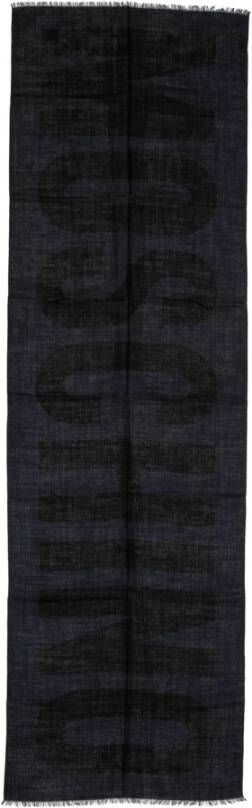 Moschino Winter Wollen Sjaal Blue Heren
