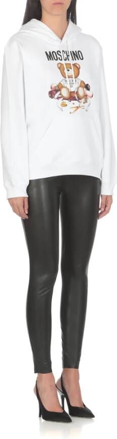 Moschino Witte Katoenen Hoodie met Logo Print Wit Dames