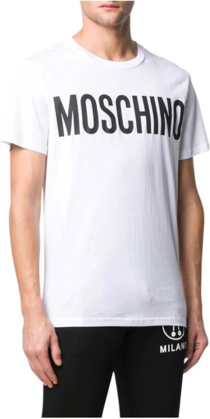 Moschino Witte T-shirts en Polos met Logo Print Wit Heren