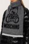 Moschino Grijze Wollen Sjaal met Logo Borduursel en Franjes Gray Dames - Thumbnail 2