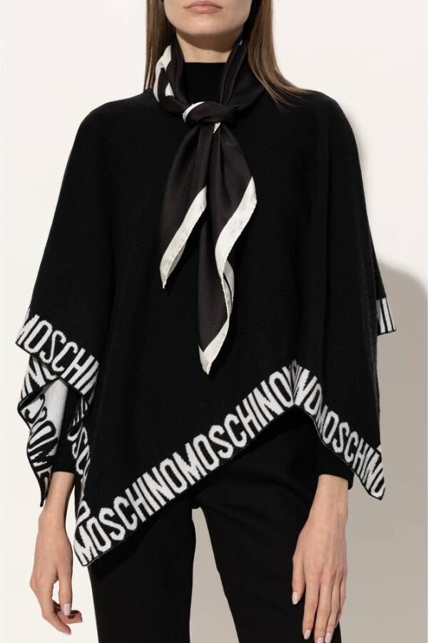 Moschino Zijden sjaal Zwart Unisex