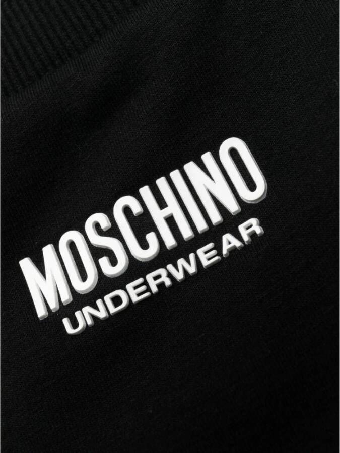 Moschino Zwarte Logo-Print Katoenen Track Pants Black Heren