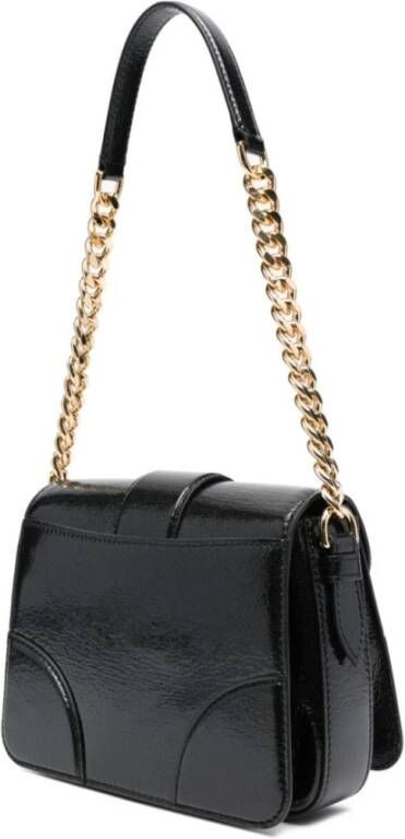 Moschino Zwarte Logo-Print Leren Tote Tas Zwart Dames