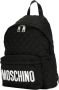 Moschino Zwarte rugzak met dubbele ritssluiting en logo plaatje Zwart Heren - Thumbnail 2