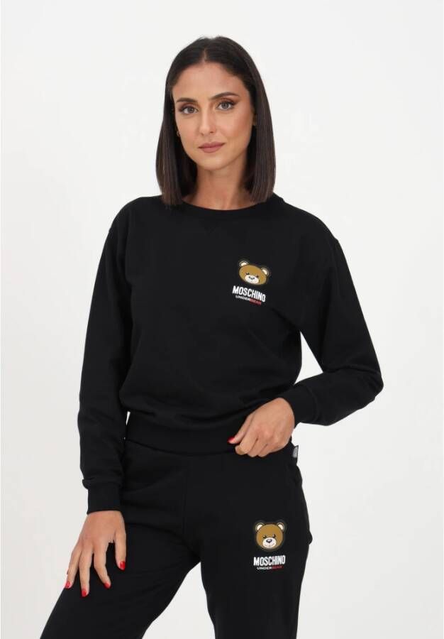 Moschino Zwarte sweatshirt met logo en teddy voor dames Zwart Dames