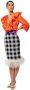 Moskada Gekruiste Ruffle Blouse 44 Oranje Dames - Thumbnail 2