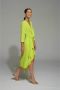 Moskada Elegante Limegroene Midi Jurk Groen Dames - Thumbnail 2