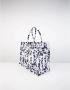Msgm Bicolor Tote Bag met decoratieve print en logo White Dames - Thumbnail 2