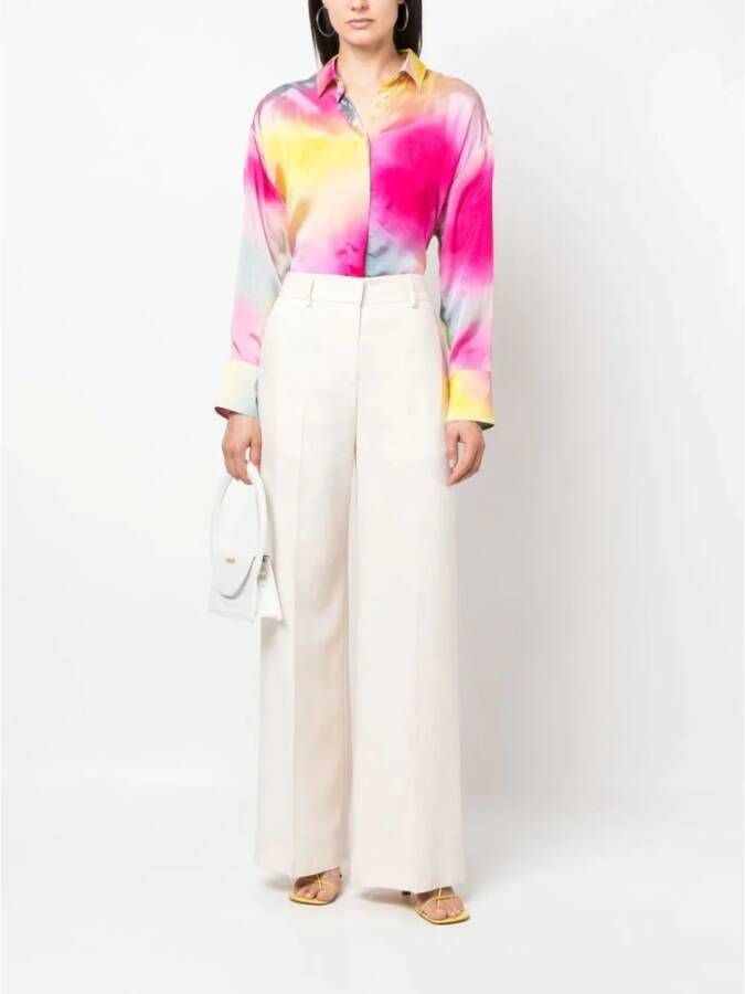 Msgm Wide Trousers Beige Dames