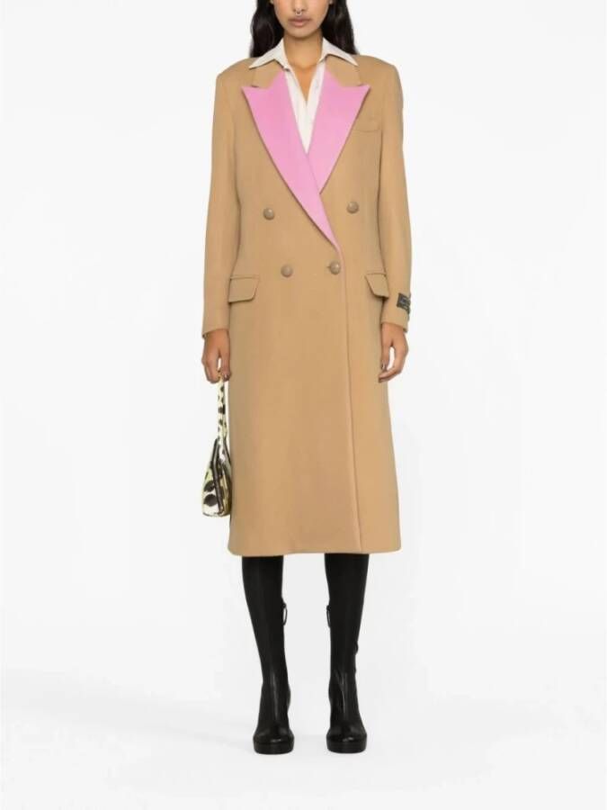 Msgm Double-Breasted Coats Bruin Dames