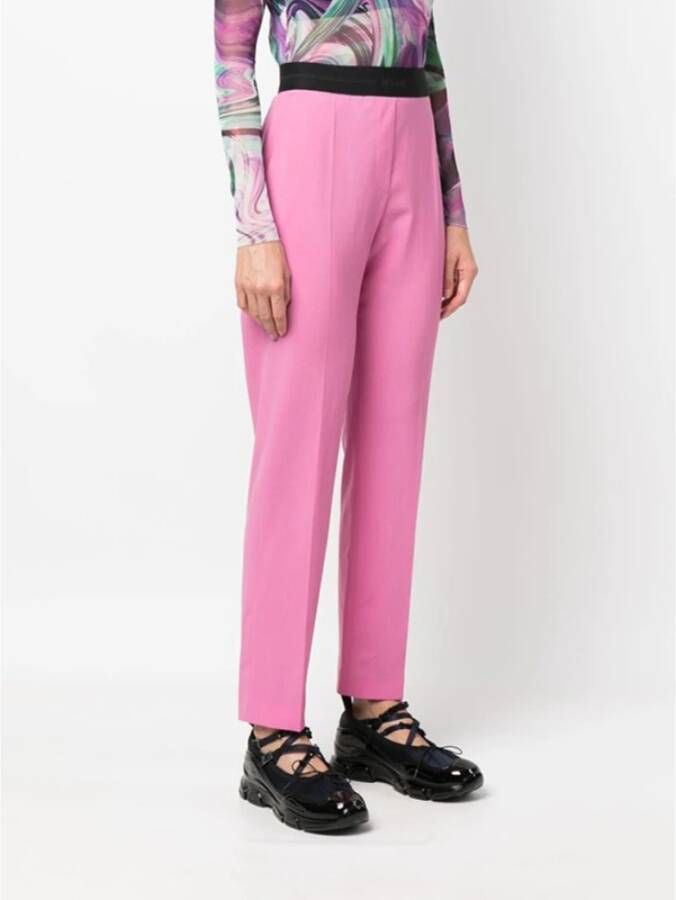 Msgm Leather Trousers Roze Dames