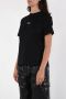 Msgm Logo Print Regular Fit T-Shirt Zwart Dames - Thumbnail 2