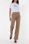 Msgm Rechte Pijp Imitatieleren Broek Beige Dames - Thumbnail 2