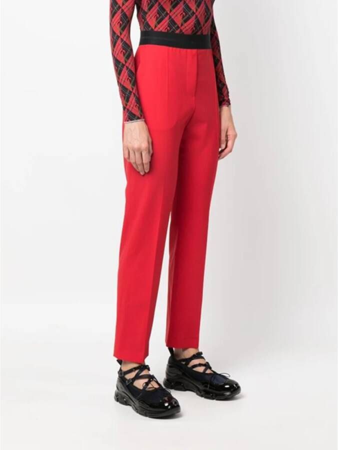 Msgm Straight Trousers Rood Dames
