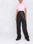 Msgm Roze Wit Logo T-Shirt Ronde Hals Korte Mouwen Pink Dames - Thumbnail 2