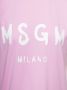 Msgm Roze Wit Logo T-Shirt Ronde Hals Korte Mouwen Pink Dames - Thumbnail 4