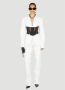 Mugler Hoge Taille Panel Jeans van Katoenmix White Dames - Thumbnail 2