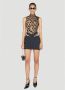 Mugler Stretch Minirok met Heupuitsparingen Zwart Dames - Thumbnail 2