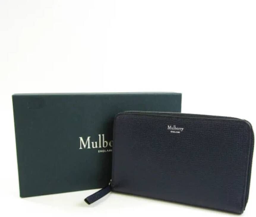 Mulberry Pre-owned Leather wallets Blauw Dames