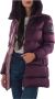 Museum Gewatteerde nylon jas met afneembare bontcapuchon Purple Dames - Thumbnail 4