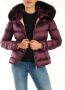 Museum Gewatteerde nylon jas met afneembare bontcapuchon Purple Dames - Thumbnail 2