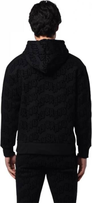 My Brand All Over Flock Branding Hoodie Black Zwart Heren