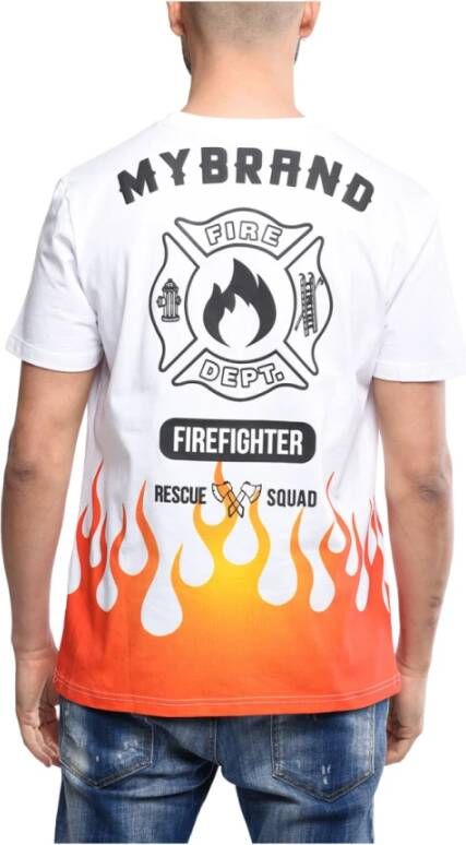 My Brand Fire T-Shirt Wit White Heren